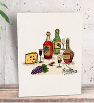 BK Gift Şarap Tasarımlı Dekoratif Mini Kanvas Tablo 15x20cm-8