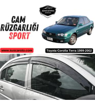 Toyota Corolla Terra 1999-2002 Uyumlu Mugen Cam Rüzgarlığı Seti Piano Black 4'lü İthal Parlak Siyah