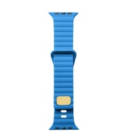 Apple Watch Ultra 49mm Uyumlu Kordon Silikon Soft Yüzey Metal Tokalı KRD-73 Kayış (Mavi)