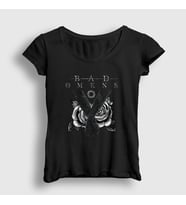 Presmono Kadın Siyah Finding God Rock Müzik Bad Omens T-Shirt 490012tt