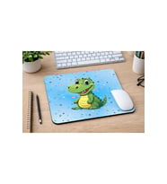 Sevimli Timsah Desenli Mousepad 21x17,5 cm – Kaymaz Tabanlı Düz Mouse Pad – Ofis, Okul & Gaming