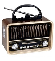 Taşınabilir Retro Radyo FM AM SW – MP3 Destekli Nostaljik Tasarım Büyük Hoparlör, Vintage Görünümlü Çok Bantlı Radyo – FM/AM/SW Destekli Taşıma Saplı Müzik Çalar (Açık Kahverengi)