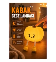Pumpkin LED Gece Lambası Dokunmatik Üç Kademeli Işık Ayarlı Şarjlı Dekoratif Model