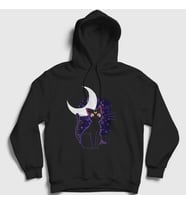 Presmono Unisex Siyah Luna Kedi Kedili Sailor Moon Ay Savaşçısı Kapüşonlu Sweatshirt 486057tt