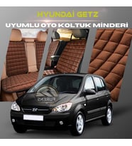 Hyundai Getz Kahverengi Renk Tay Tüyü Cepli & Terletmez Sırtlı Oto Koltuk Minder Seti - Koltuk Koruma Kılıfı (ÖN & ARKA TAM SET)