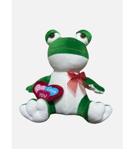 Gran Toys Peluş Kalpli Kurbağa - 40CM (Koyu Yeşil)
