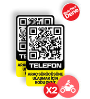MEO 2'li Paket - Motosiklet Numaratörü - Dıştan Yapıştırma- Qr Kodlu Numaratör (Dikey Etiket)
