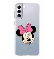 Samsung Galaxy S21 Plus Kapak Minnie Mouse Tasarımlı Şeffaf Silikon Kılıf