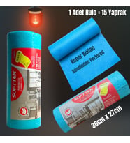 Technow Softtex 15 Kesimli Mavi Kopar Kullan Rulo Temizlik Bezi 27x30 Cm 1 Adet Rulo