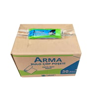 Arma Mavi Orta Boy 55x60 Cm. 30 Litre Çöp Torbası Poşeti - 20 Adetlik 50 Rulo / 1000 Adet / Koli