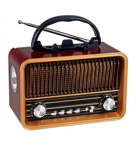Taşınabilir Retro Radyo FM AM SW – MP3 Destekli Nostaljik Tasarım Büyük Hoparlör, Vintage Görünümlü Çok Bantlı Radyo – FM/AM/SW Destekli Taşıma Saplı Müzik Çalar (Bordo)