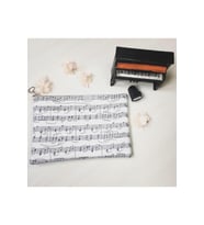 Kadın Beyaz Nota Clutch Çanta (Siyah-Siyah)