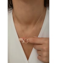 925 Ayar Gümüş Rose Zirkon Taşlı Balık Kolye