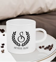 BK Gift Kişiye Özel İsimli Buzlu Cam Türk Kahvesi Fincanı-3, Sevgiliye Hediye, Arkadaşa Hediye, Anneye Hediye, Ofis Hediyesi