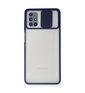 Northcity Samsung Galaxy M51 Kılıf Palm Buzlu Kamera Sürgülü Silikon - Lacivert