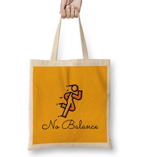 Funny Quote No Balance Bez Çanta Uzun Saplı