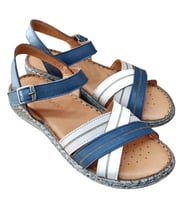 Castle Black 22382 Kadın Hakiki Deri Comfort Sandalet (Lacivert)