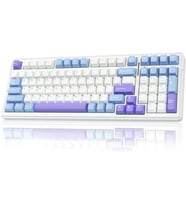 F99 3 Modlu RGB Hot Swap Mekanik Linear GrayWood V3 Switch Kablosuz Makrolu Klavye Lila