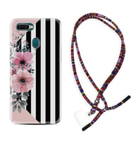 Oppo A5S A15 A16 A54 A55 A73 A74 Kılıf Boyun Asklı Rasta Silikon Flowers 4 1390