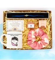 Kişiye Özel Nazar Hediye Seti- Özel Tasarım Kupa- Nazar Bileklik- Nazar Mum- Teashop Müslin Çay- Pembe Toka-Nazar Kart Notu