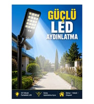 Mey İthalat® Hareket Sensörlü Solar LED Aydınlatma 3 Modlu Uzaktan Kumandalı Bahçe Lambası