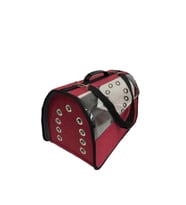 Bacco Pet Pretty Flybag Şeffaf Kedi Ve Köpek Taşıma Çantası 30x30x49 cm Kırmızı