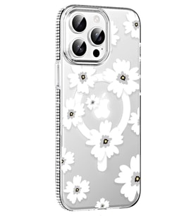 Joko Apple iPhone 15 Pro Max Floral Magsafe Kapak - Beyaz
