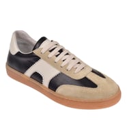 Floor Hakiki Deri Kadın Spor Ayakkabı Sneaker MAK-5120 SİYAH BEJ