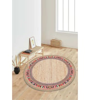 Dijital Baskılı Kaymaz Taban Yıkanabilir Yuvarlak Salon Halısı Koridor Halısı Paspas NDY-SD-322 (Pembe)