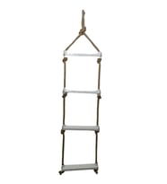 Hobi Store Kendir Halat 4 Basamaklı Merdiven (Beyaz)