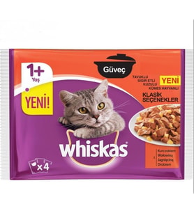 Whiskas Güveç Klasik Seçenekler 4'Lü Paket Kedi Konservesi 4 x 85 Gr