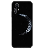 Xiaomi Redmi Note 12S Kılıf Silikon Desen Özel Seri Yalnız Ay 1744