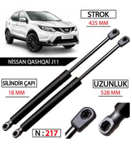 NİSSAN QASHQAİ J11 BAGAJ AMORTİSÖRÜ
