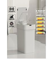 Otomatik Sensörlü Çöp Kovası 9 Litre + 5 Çöp Torbası Hediye