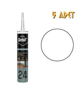 Selsil Strafor Süpürgelik Montaj Yapıştırıcı Sıvı Çivi 300 ml. - 5 Adet (Beyaz)