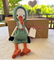 Tığ İşi Leylek Peluş: El Yapımı Pamuklu Amigurumi - Uyku Arkadaşı