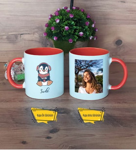 Tatlı Penguen Kupa Bardak Turuncu Fotoğraflı Tıp Bayramı Hediyesi Hemşireler Günü Hediyesi
