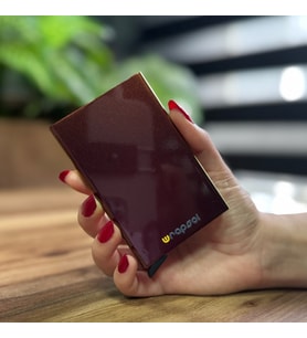 Mekanizmalı Kartlık Rfid Korumalı Alüminyum Otomatik Mekanizmalı Kredi Kartlık Renkli Parlak Sonbahar (Açık Kahverengi)
