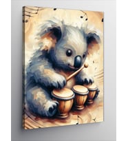 Kanvas Tablo Davul Çalan Koala