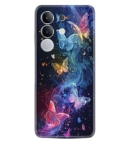 Vivo Y29 Kılıf Boutique Baskılı Resimli Neon Kelebekler Pcode -092