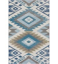 Eliana Home Baskılı, Yıkanabilir Kaymaz Taban Salon Halısı LNA1461 100x150 cm (Mavi)