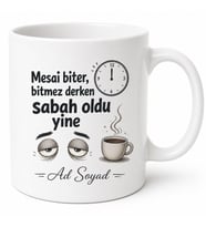Mesai Mağduru Esprili Kupa Bardak Çok Çalışanlara Özel Hediye Çay Kupası