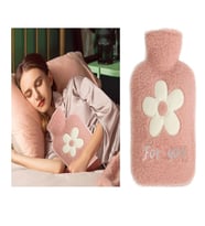 SICAK SU TORBASI PELUŞ PAPATYA DESENLİ PEMBE  21x13,5x2cm 500 ml