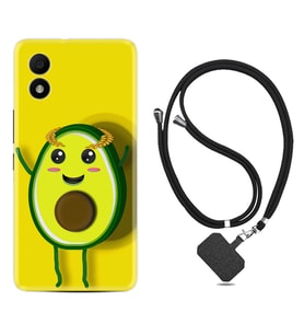 TCL 303 Kılıf Resimli Boyun Askılı İpli Desenli Silikon Series Sevimli Avokado 1880
