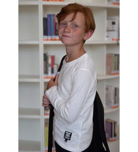 Breeze Girls & Boys Erkek Çocuk Uzun Kollu Tişört Armalı 9-13 Yaş, Ekru