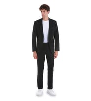 Siyah Slim Fit Düz Mono Yaka Klasik Takım Elbise