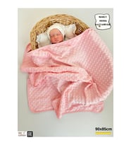 Nohut Kız / Erkek Bebek Battaniyesi & Kundağı Çift Katlı %100 Pamuklu Çok Amaçlı Örtü 90x85cm BTN11003 (Pembe)