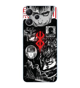 Xiaomi Redmi 12 Uyumlu Uyumlu Berserk Anime Tasarımlı Şeffaf Telefon Kılıfı
