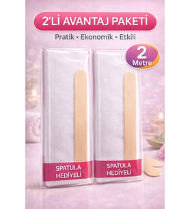 Biowet Ağda Bezi 2 Metre Spatula Hediyeli Epilasyon Bezi Dayanıklı Tüy Dökme Bezi 2'Li Paket