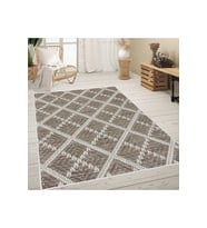 Rovigo Home Dijital Baskı Yıkanabilir Kaymaz Taban Salon Halısı RVG0631 (Kahverengi)